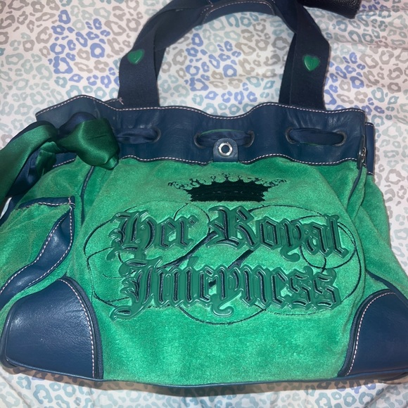 Vintage Blue Green Juicy Couture Tote Bag Purse Daydreamer Her